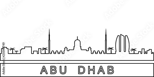 Abu Dhabi detailed skyline icon. Element of Cities for mobile concept and web apps icon. Thin line icon for website design and development, app development