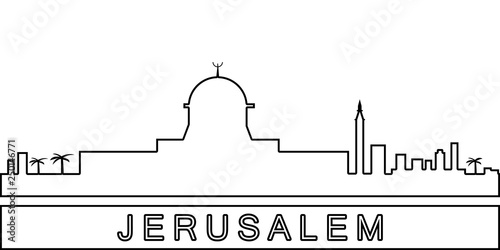 Jerusalem detailed skyline icon. Element of Cities for mobile concept and web apps icon. Thin line icon for website design and development, app development