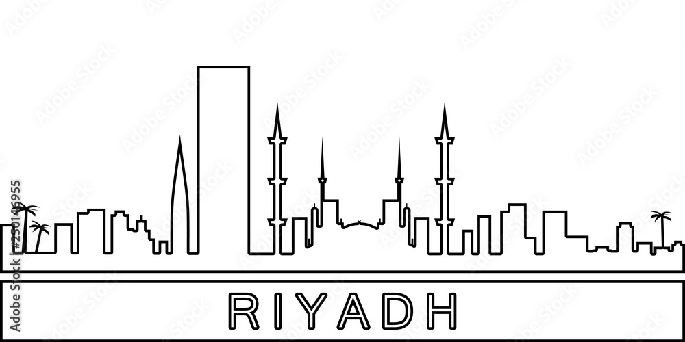 Riyadh detailed skyline icon. Element of Cities for mobile concept and web apps icon. Thin line icon for website design and development, app development