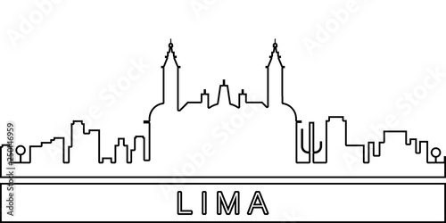 Lima detailed skyline icon. Element of Cities for mobile concept and web apps icon. Thin line icon for website design and development, app development