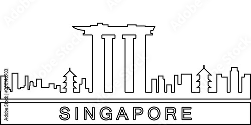 Singapore detailed skyline icon. Element of Cities for mobile concept and web apps icon. Thin line icon for website design and development, app development