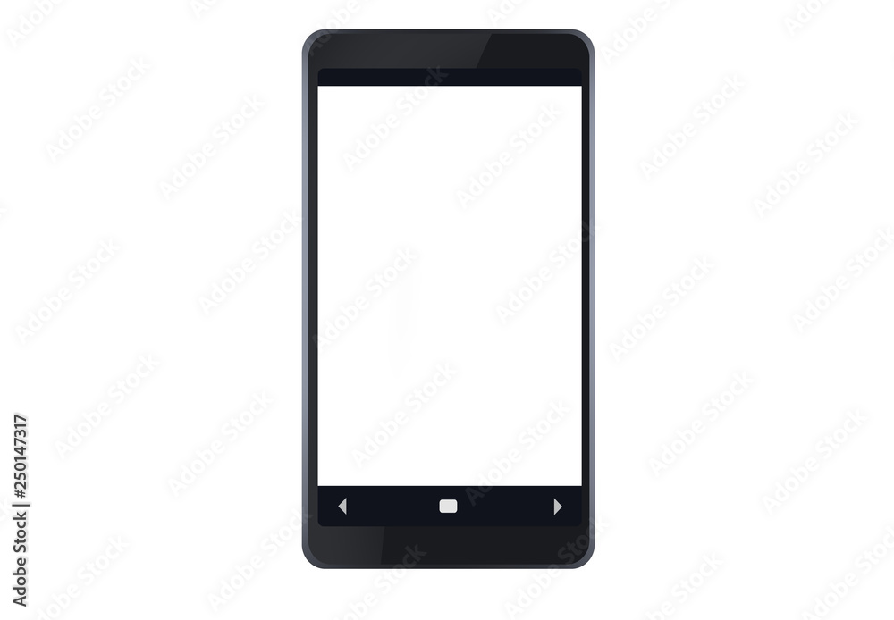 Telephone on a white, isolated background with a blank display. A black phone with an empty name ready to be completed. The smartphone's graphics, supplementing with your own content. Telephone on a white, isolated background with a blank display. A black phone with an empty name ready to be completed. The smartphone's graphics, supplementing with your own content.