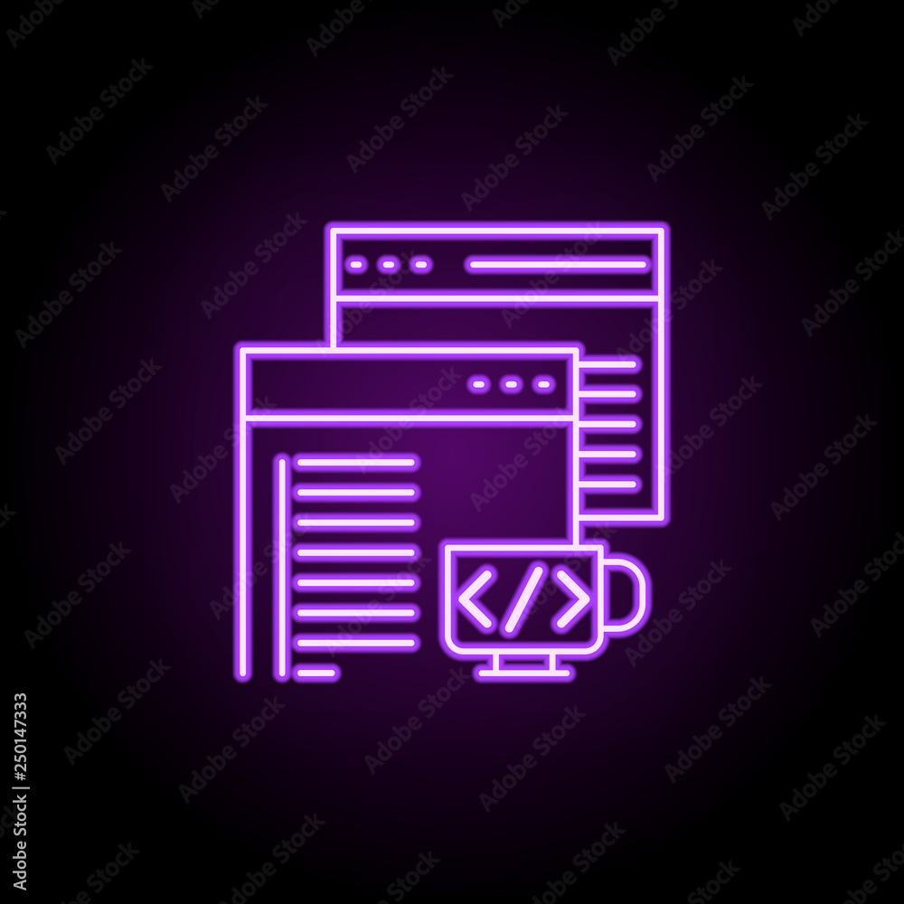 back end development icon. Elements of Web development in neon style icons. Simple icon for websites, web design, mobile app, info graphics back end development icon. Elements of Web development in neon style icons. Simple icon for websites, web design, mobile app, info graphics