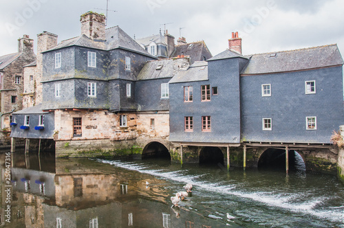 Rohan bridge in the city center of Landerneau in Finistère