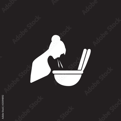 Pregnant Vomiting icon. Simple element illustration. Pregnant Vomiting symbol design from Pregnancy collection set. Can be used in web and mobile photo