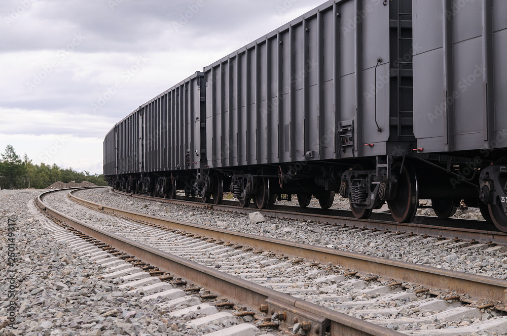 Fototapeta premium freight wagons heavy loads