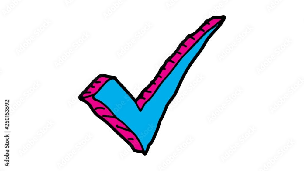 Kids drawing White Background with theme of check mark Kids drawing White Background with theme of check mark
