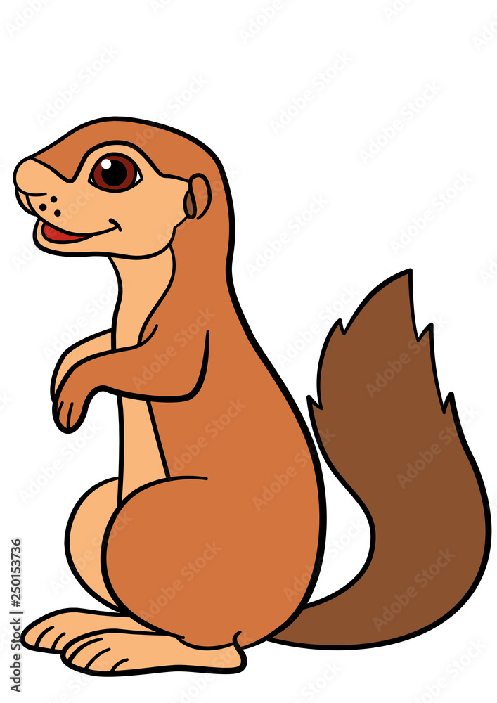 Cartoon animals. Little cute baby xerus. Cartoon animals. Little cute baby xerus.