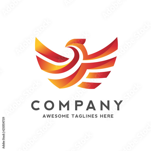 creative luxury phoenix bird logo concept vector 