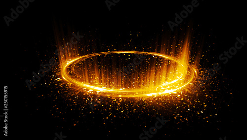 Abstract background. Motion swirl. Glowing circle. Bright spiral. Glow podium. Empty Scene. Space tunnel. Light ellipse. Glint galaxy. Oval stage. Led studio. Lens flare. Glare ring. Show disc.