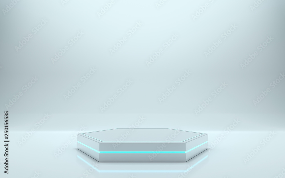 Futuristic pedestal for display, Platform for design, Blank podium for product. 3d rendering - Illustration Futuristic pedestal for display, Platform for design, Blank podium for product. 3d rendering - Illustration