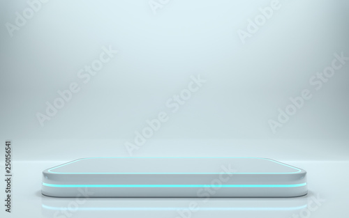 Futuristic pedestal for display, Platform for design, Blank podium for product. 3d rendering - Illustration