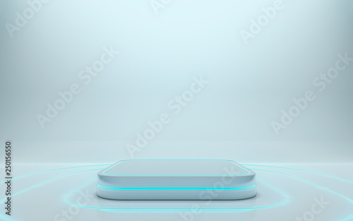 Futuristic pedestal for display  Platform for design  Blank podium for product. 3d rendering - Illustration