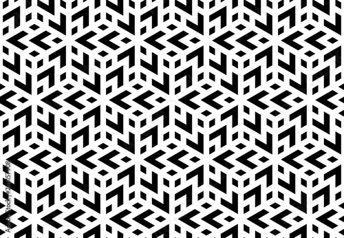 Abstract geometric pattern. A seamless vector background. White and black ornament. Graphic modern pattern. Simple lattice graphic design