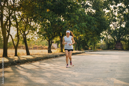 Woman running for good health