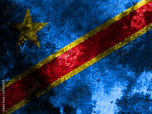 Old Democratic Republic of the Congo grunge background flag