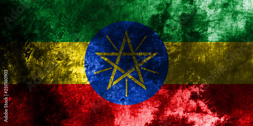 Old Ethiopia grunge background flag