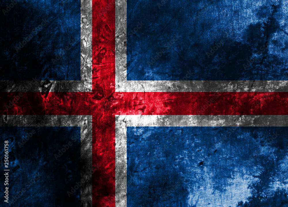Fototapeta premium Old Iceland grunge background flag