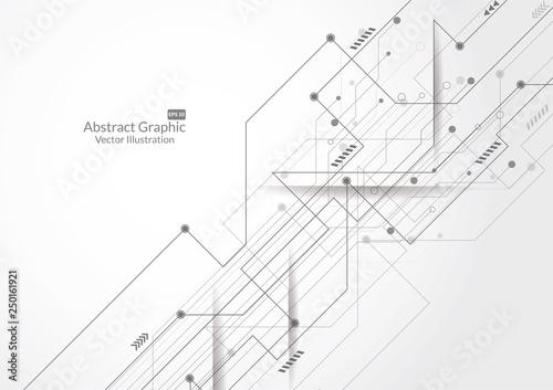 Abstract background with technology circuit board texture. Electronic motherboard illustration. Communication and engineering concept. Vector illustration