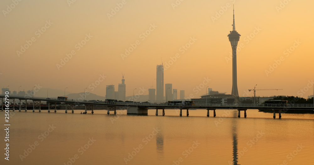 Macau city at sunset