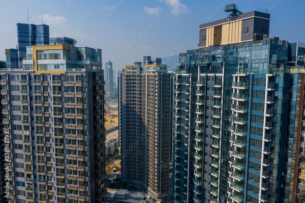Fototapeta premium Residential skyscraper building in Hong Kong