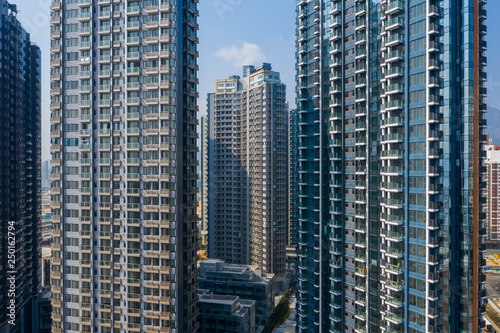 Residential skyscraper building in Hong Kong