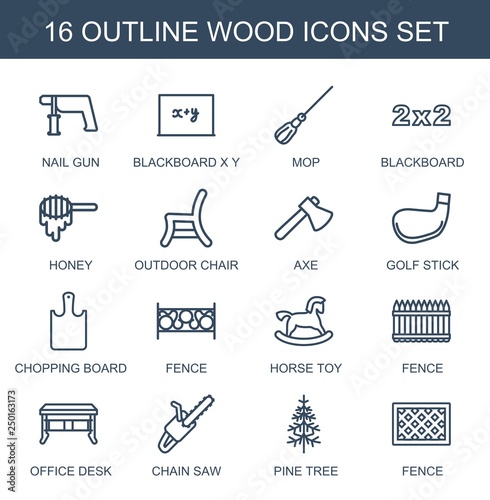 16 wood icons photo