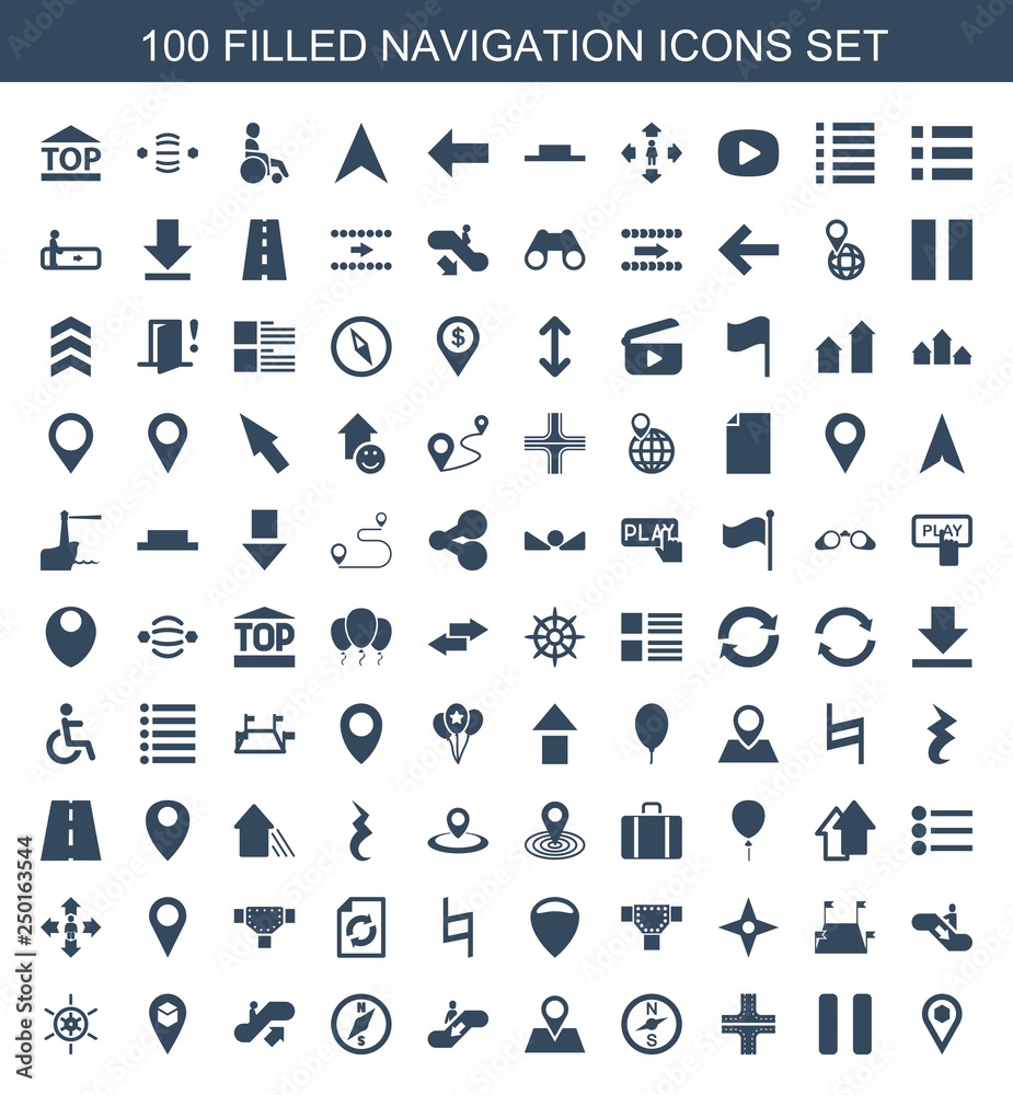Naklejka premium 100 navigation icons