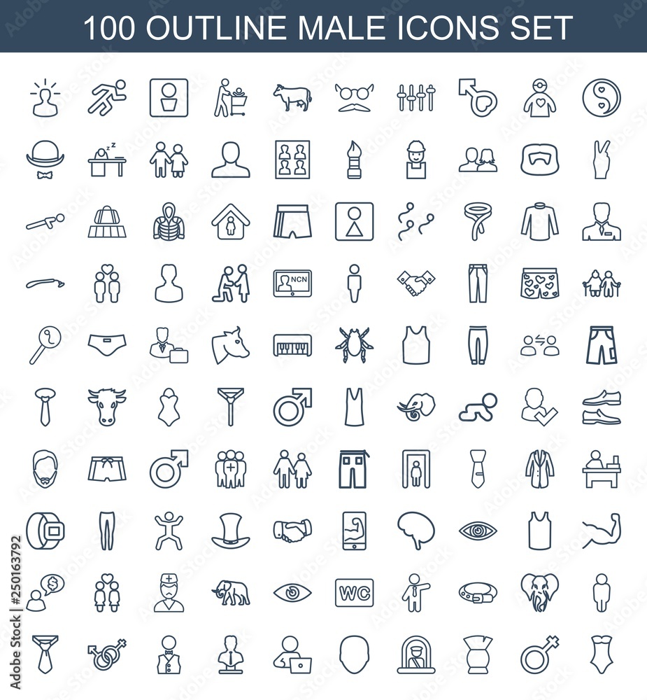 100 male icons