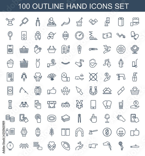 100 hand icons