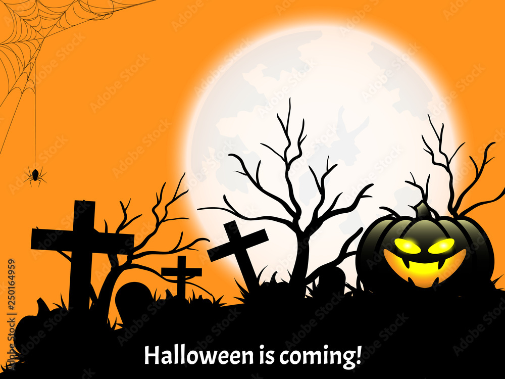 Halloween background with Halloween is coming text