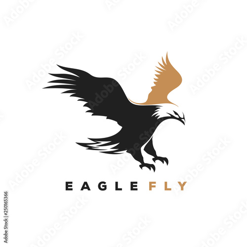 Valokuvatapetti Flying Eagle Logo Designs Template