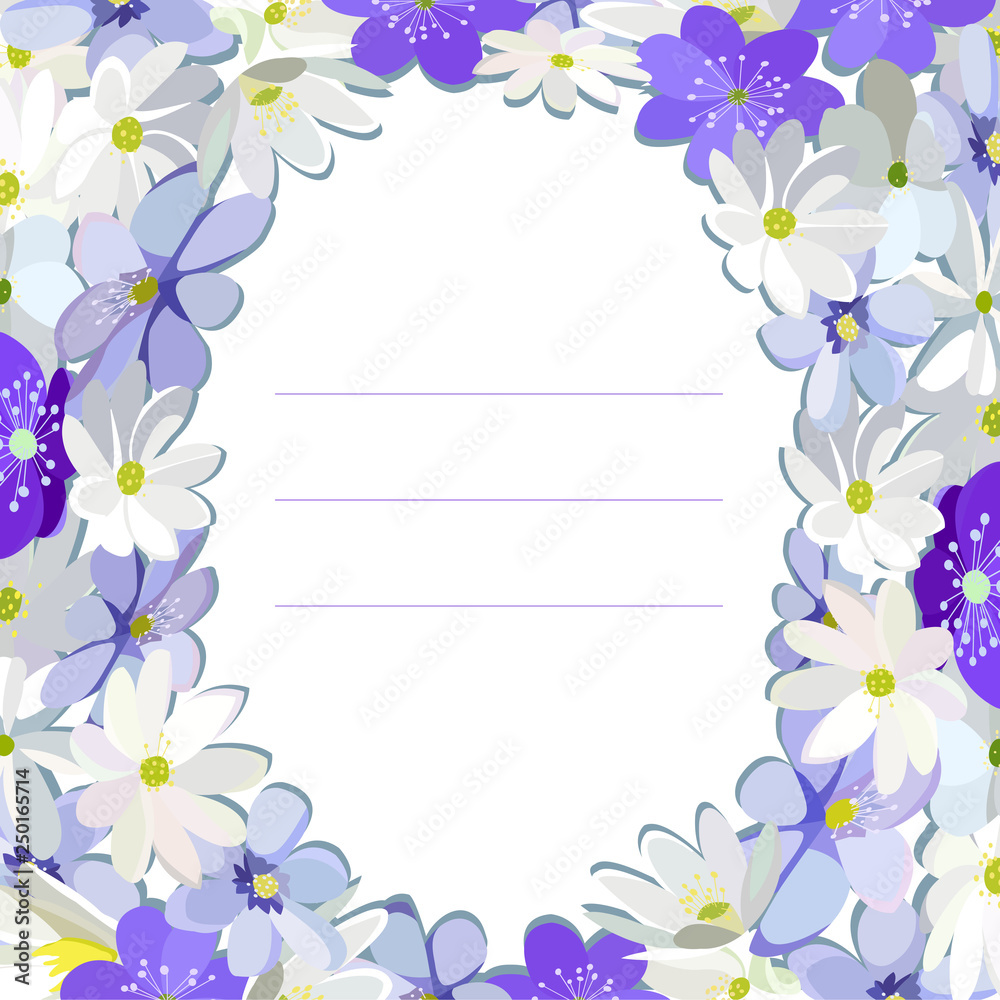   beautifu oval frame of spring flowers