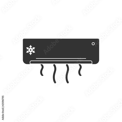 Split air conditioner icon. Vector illustration, flat design.