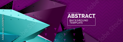 3d triangular shapes geometric background. Origami style pattern with triange shapes for decorative design. Poster design. Line design. Modern presentation template