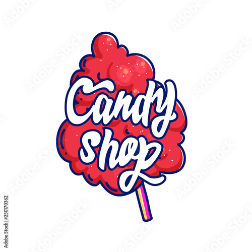 Candy shop hand drawn cartoon vector illustration