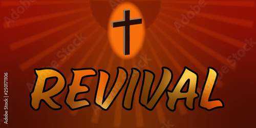 Revival banner - rays-red