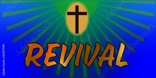 Revival Banner - rays-blue