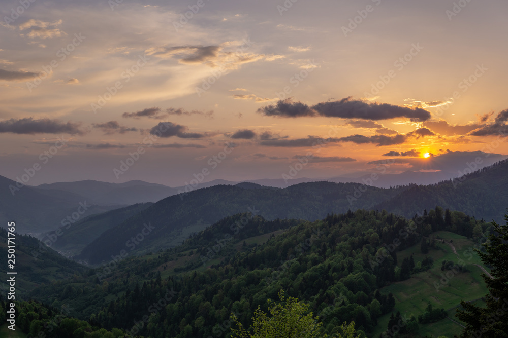 Sunset in the mountains