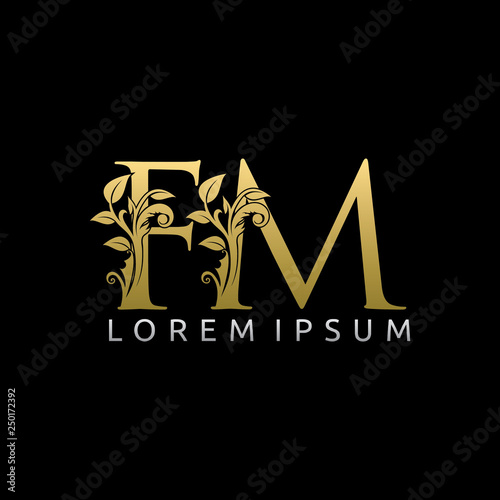 Luxury Gold FM Letter Logo
