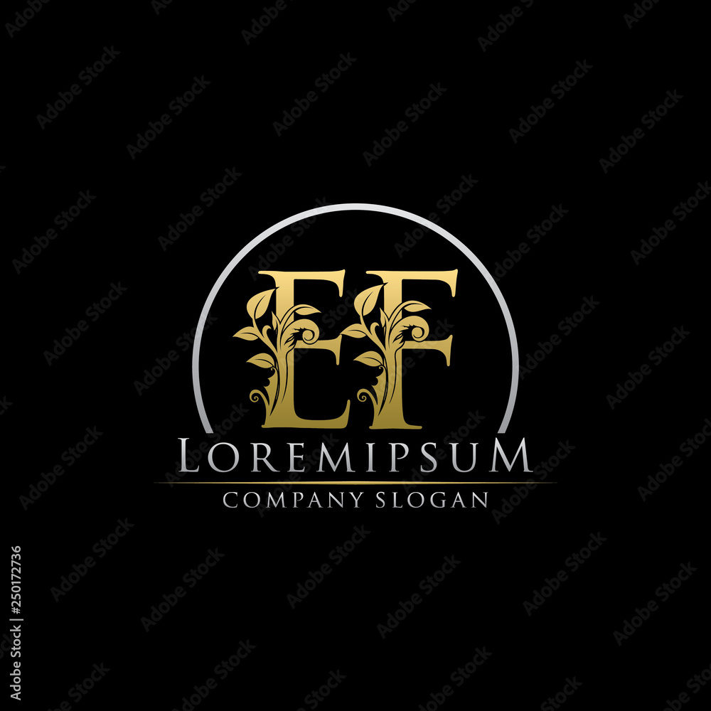 Luxury Gold EF Letter Logo
