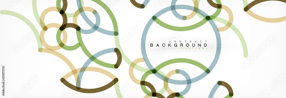 Curly lines abstract background, color overlapping linear texture