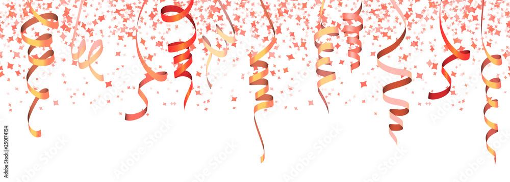 seamless colored confetti and streamers
