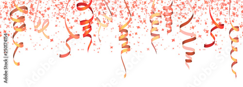 seamless colored confetti and streamers