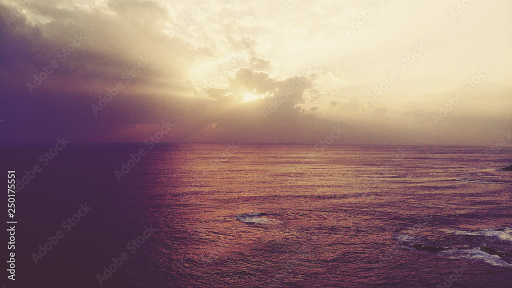 Aerial Sunset View of Satsuma Peninsula Shoreline, Kagoshima