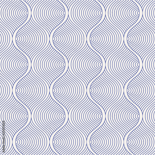 geometric vector pattern repeating abstract spiral, wavy, curve thin line or finger print. pattern is on swatches panel