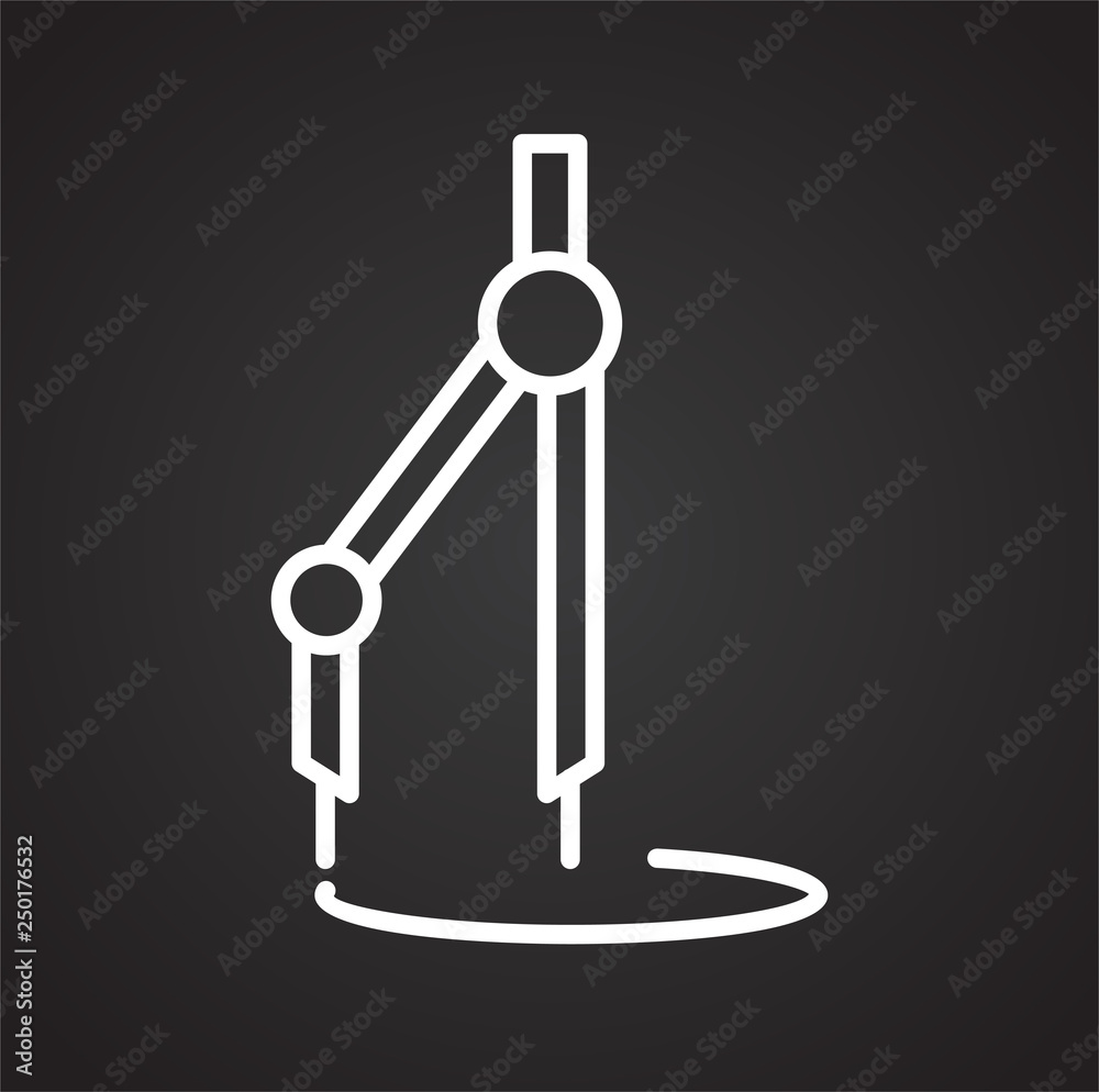 Designer tool line icon on black background for graphic and web design, Modern simple vector sign. Internet concept. Trendy symbol for website design web button or mobile app Designer tool line icon on black background for graphic and web design, Modern simple vector sign. Internet concept. Trendy symbol for website design web button or mobile app