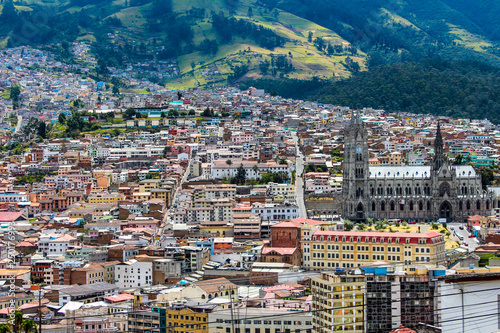 View of city from lookout in mountains