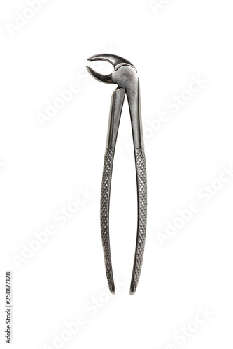 Dental tools on isolated white background