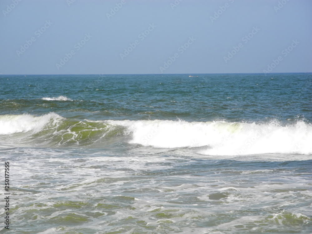 Waves at coast of Arabian sea, Kerala, Trivandrum